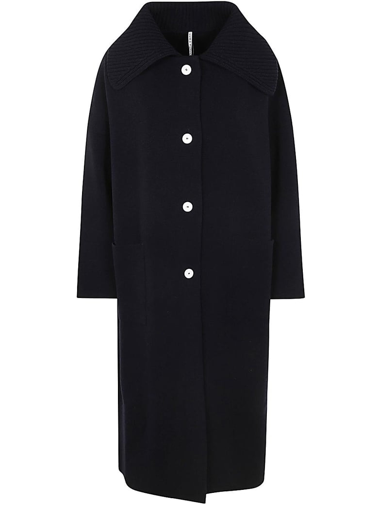 blue wool polyamide coat by Selfnex