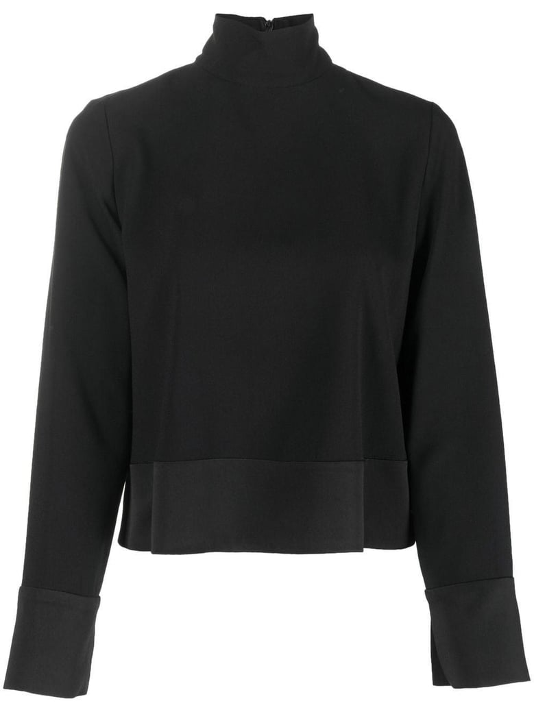 turtleneck blouse with satin band by Selfnex