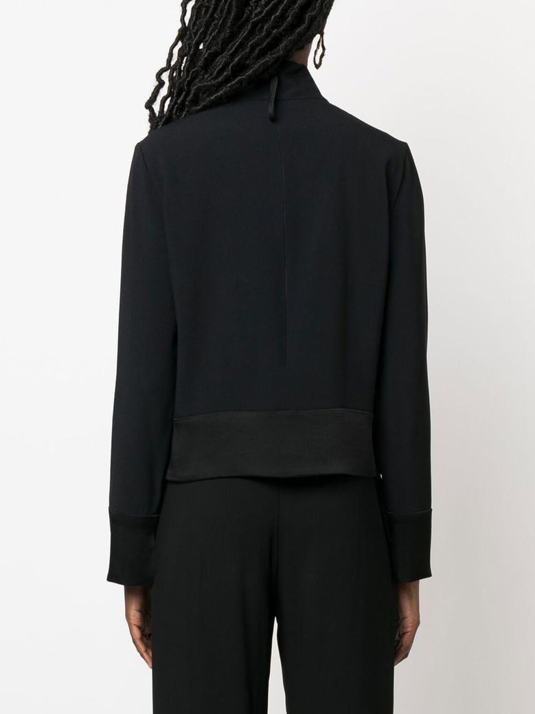 turtleneck blouse with satin band by Selfnex