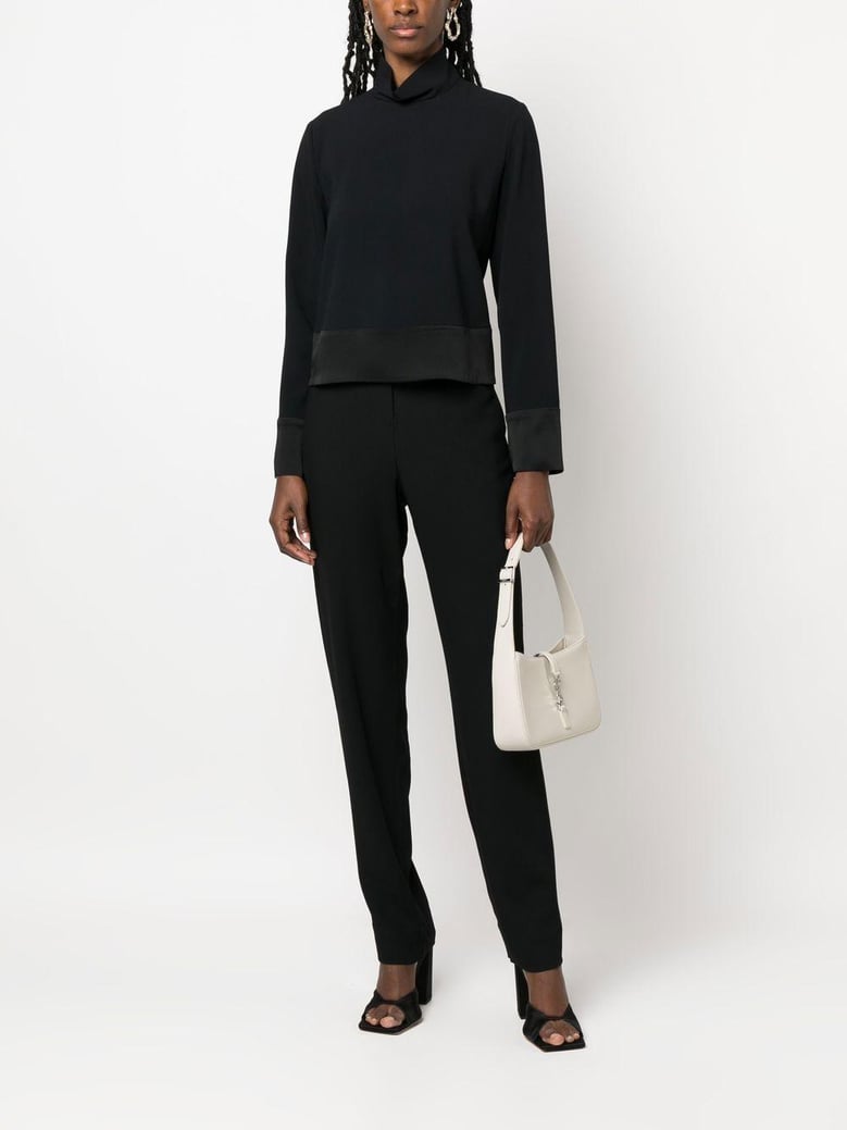 turtleneck blouse with satin band by Selfnex