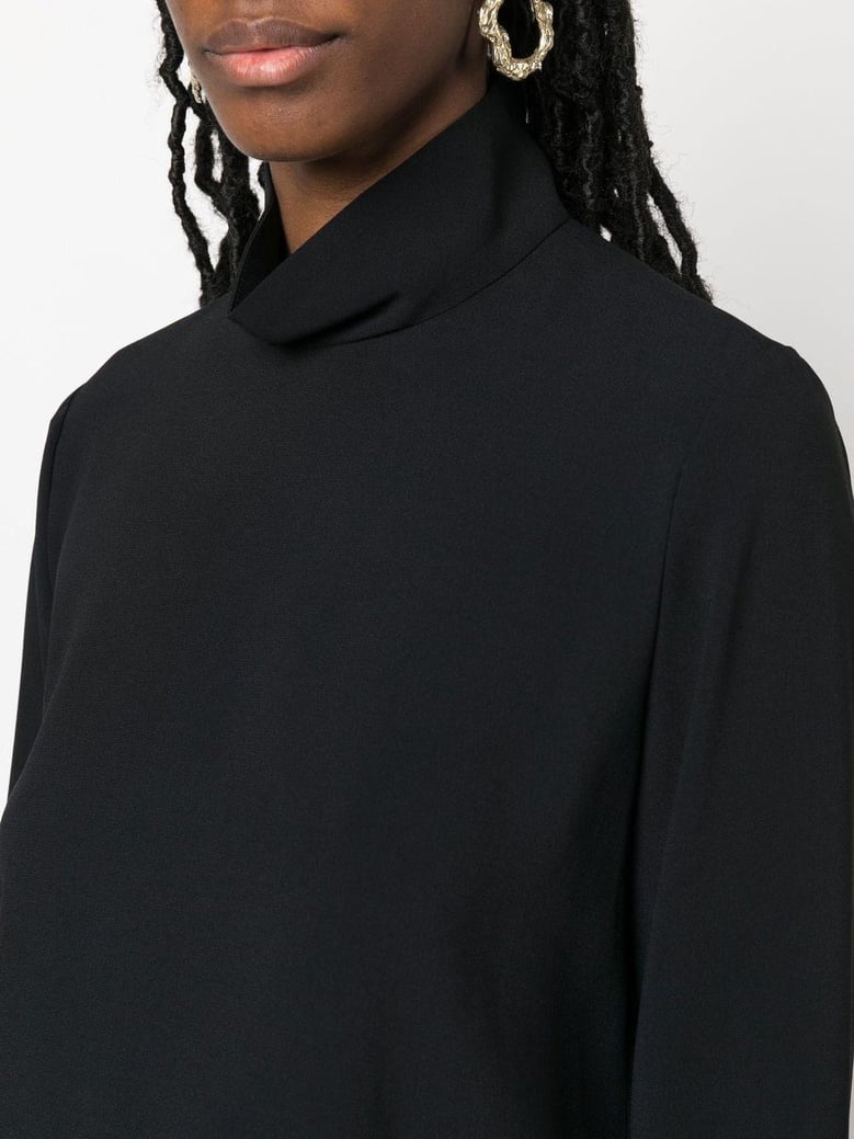turtleneck blouse with satin band by Selfnex