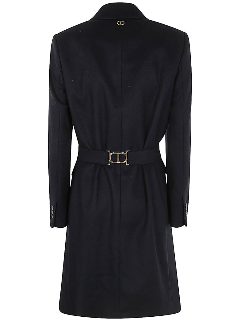 blue wool polyamide coat by Selfnex