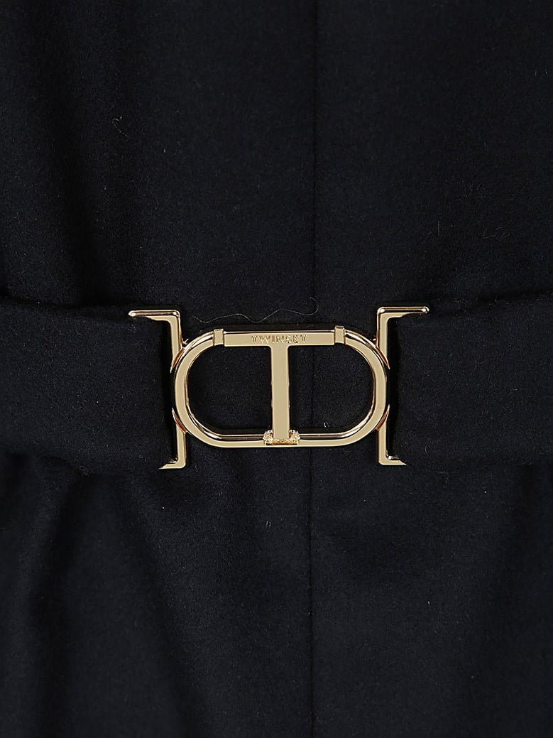 blue wool polyamide coat by Selfnex