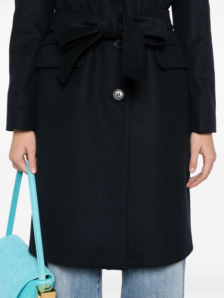 blue wool polyamide coat by Selfnex