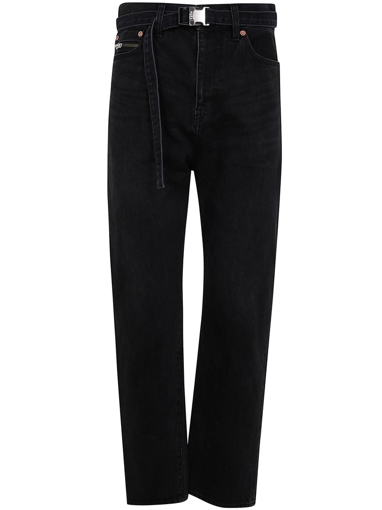 straight denim pants by Selfnex
