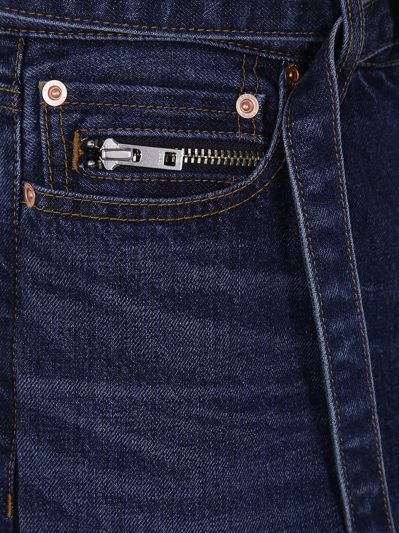 straight denim pants by Selfnex