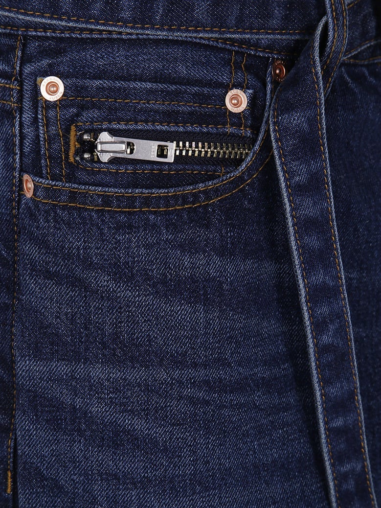 straight denim pants by Selfnex