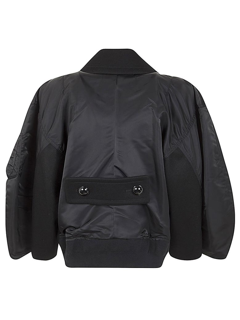 wool melton x nylon twill jacket by Selfnex