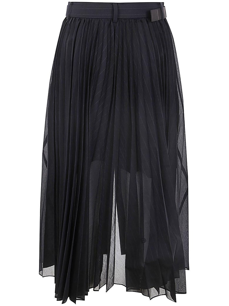 chalk stripe glencheck skirt by Selfnex