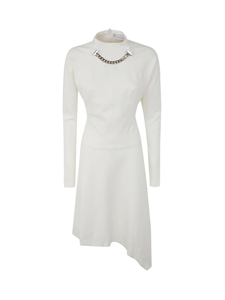 neck chain long sleeve dress by Selfnex