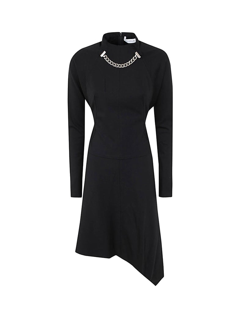 neck chain long sleeve dress by Selfnex