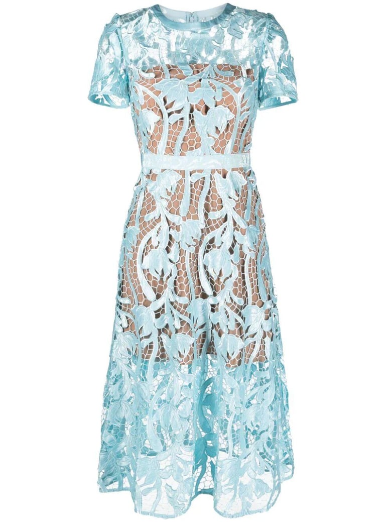 light blue lace midi dress by Selfnex