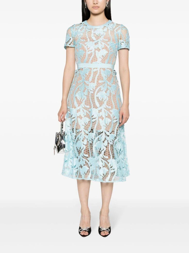 light blue lace midi dress by Selfnex