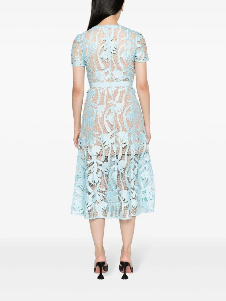light blue lace midi dress by Selfnex