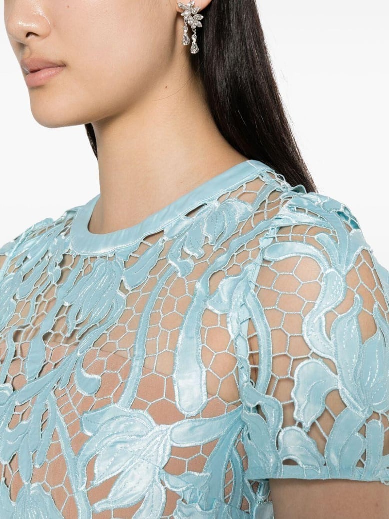 light blue lace midi dress by Selfnex