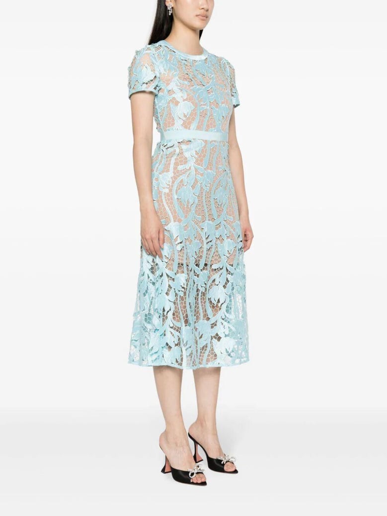 light blue lace midi dress by Selfnex