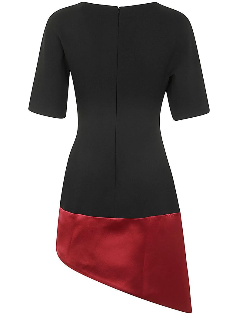 panneled diagonal hem dress by Selfnex