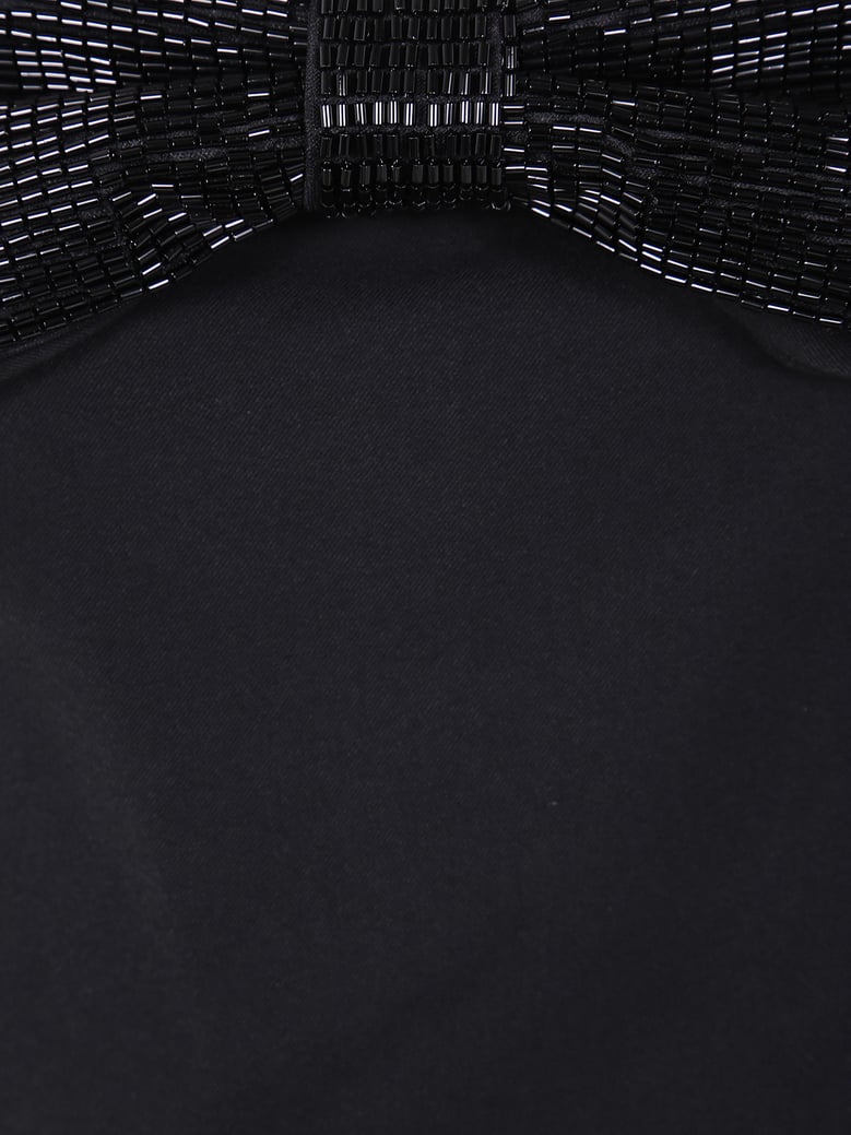 black crepe bandeau mini dress by Selfnex