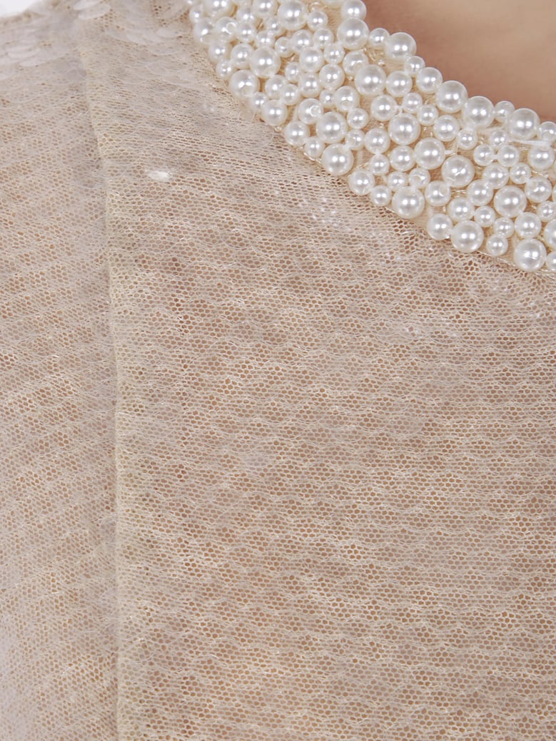 sequin pearl trim midi dress by Selfnex