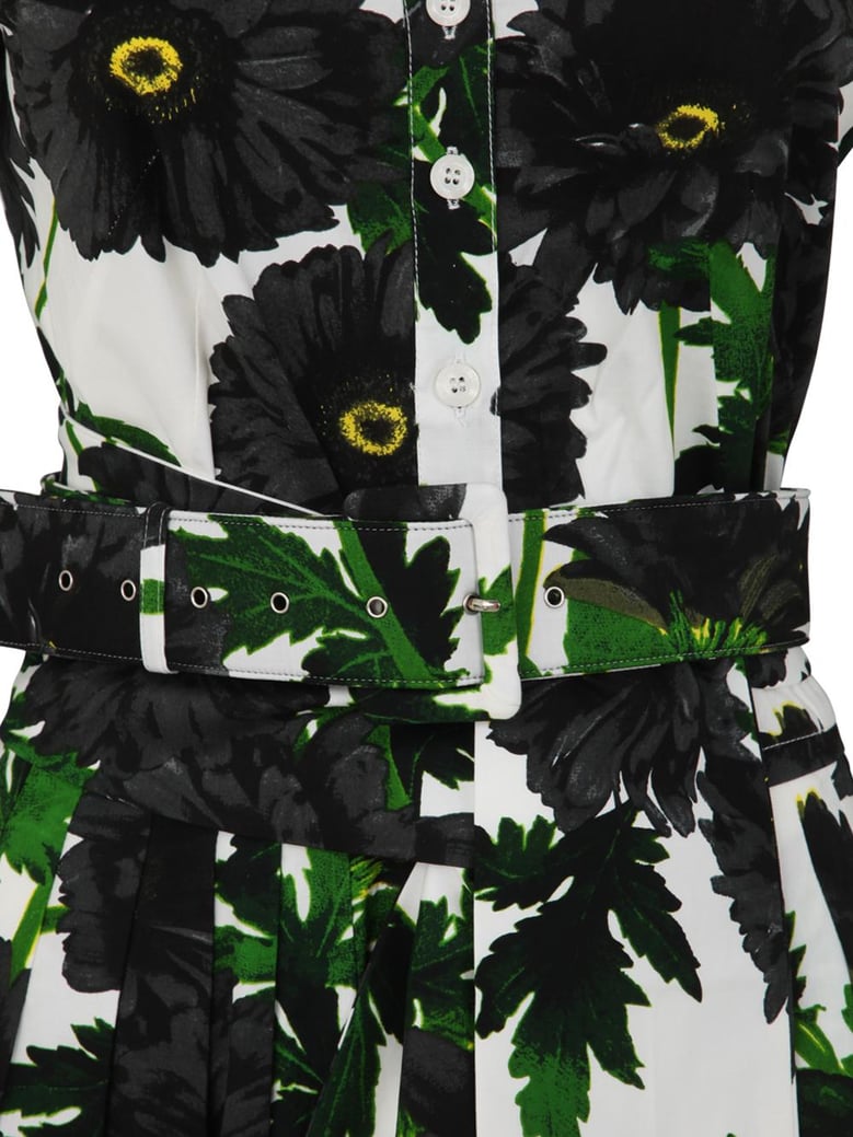 audrey off shoulder 3/4 sleeves long dress with anemon naples all over printing by Selfnex