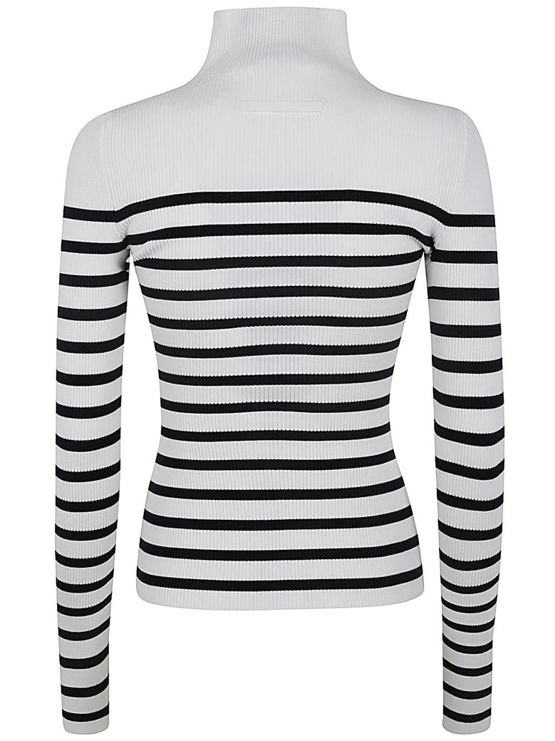 ribbed mariniere pullover with transparent window detail by Selfnex
