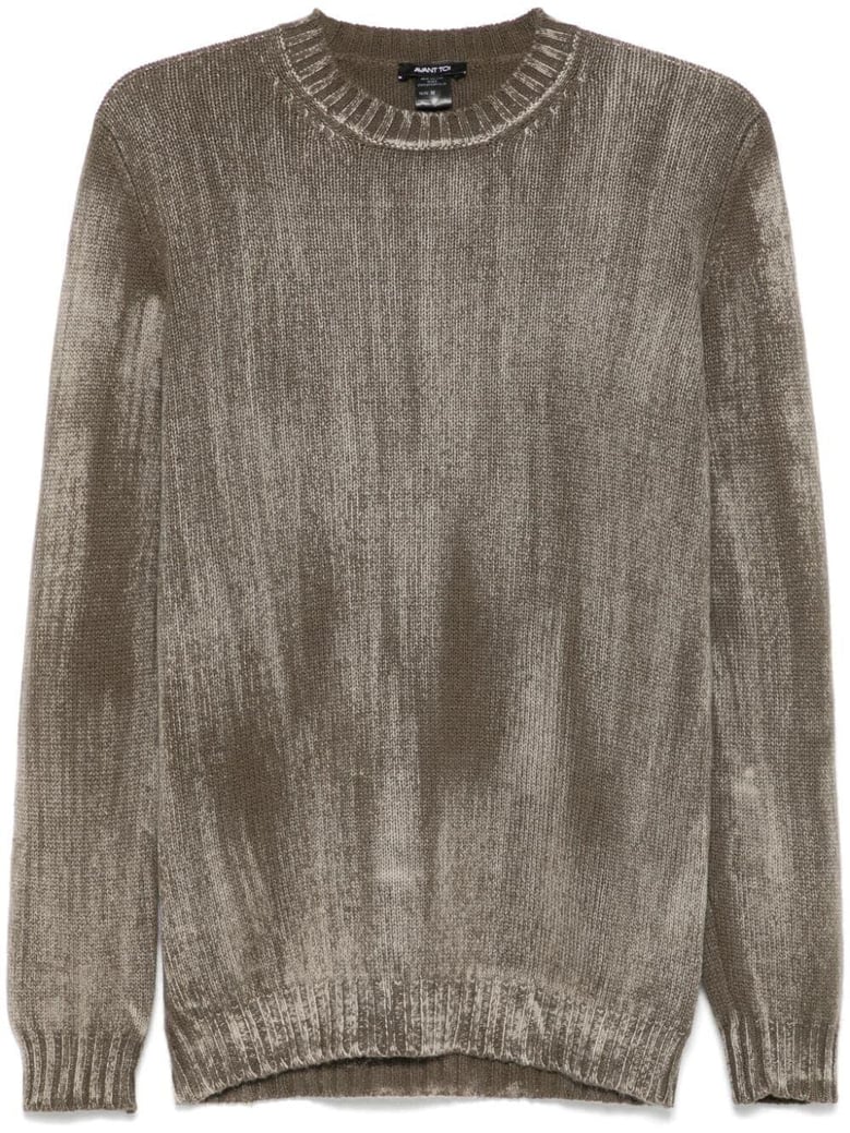 tonal effect round neck off gauge pullover by Selfnex