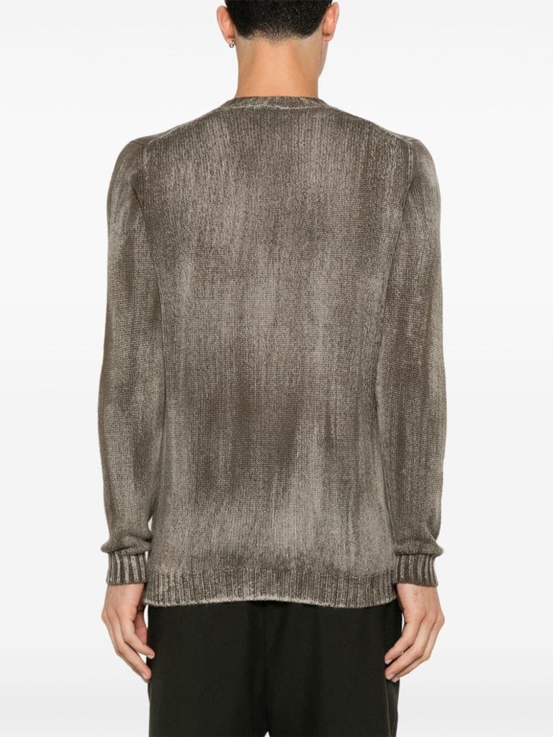 tonal effect round neck off gauge pullover by Selfnex
