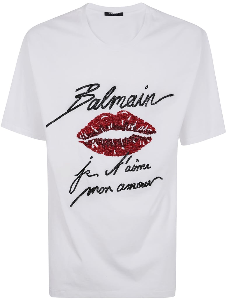 & lips embroid t-shirt - reg fit by Selfnex