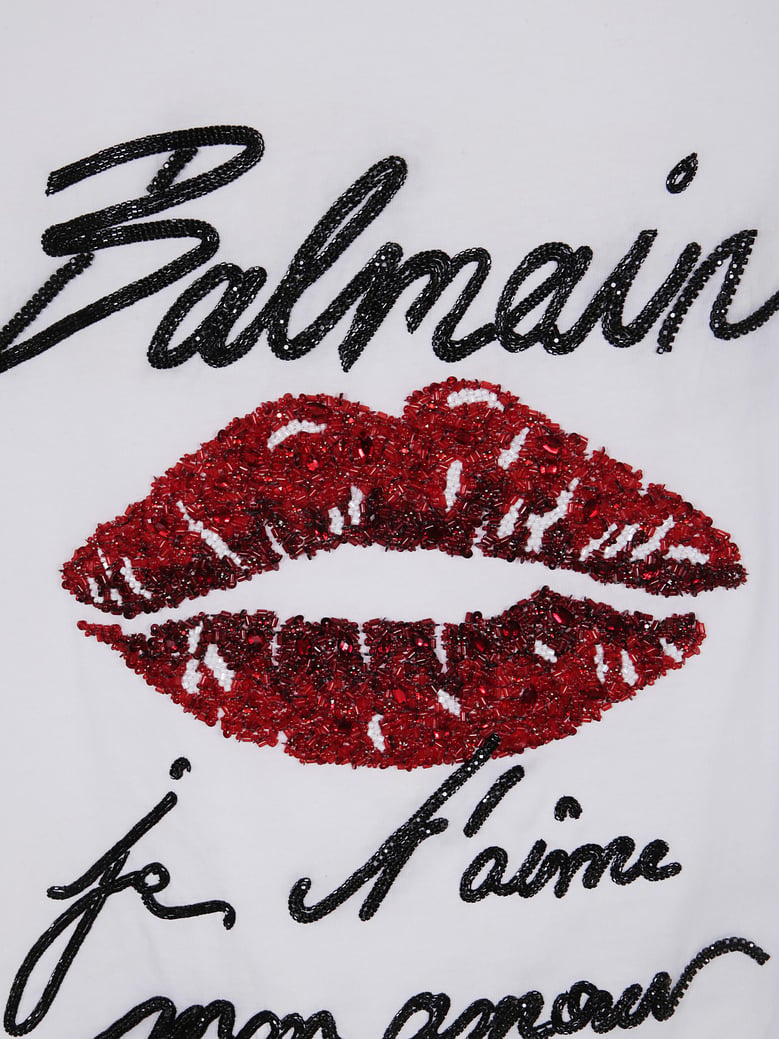 & lips embroid t-shirt - reg fit by Selfnex