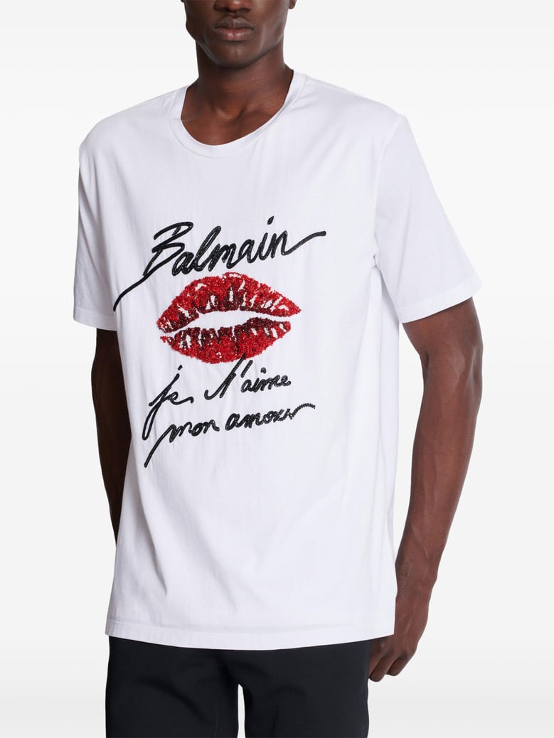 & lips embroid t-shirt - reg fit by Selfnex