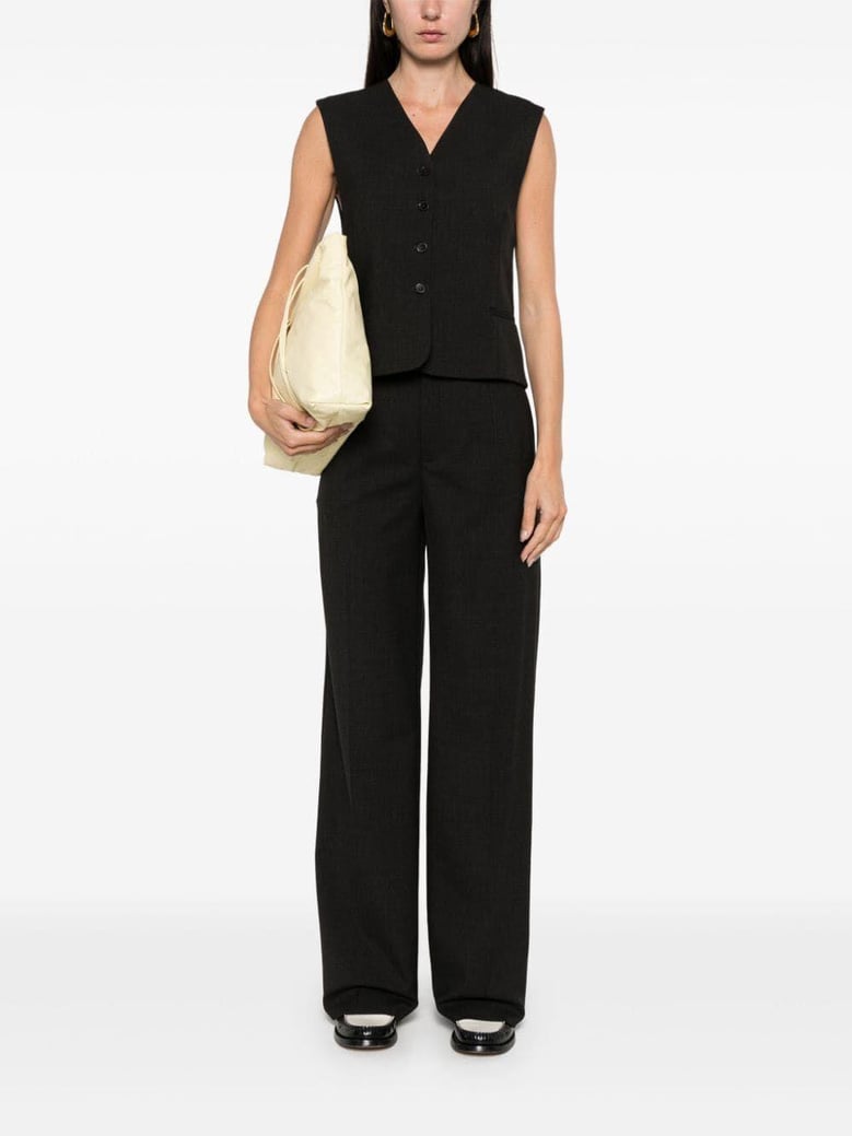 grey virgin wool elastane pants by Selfnex