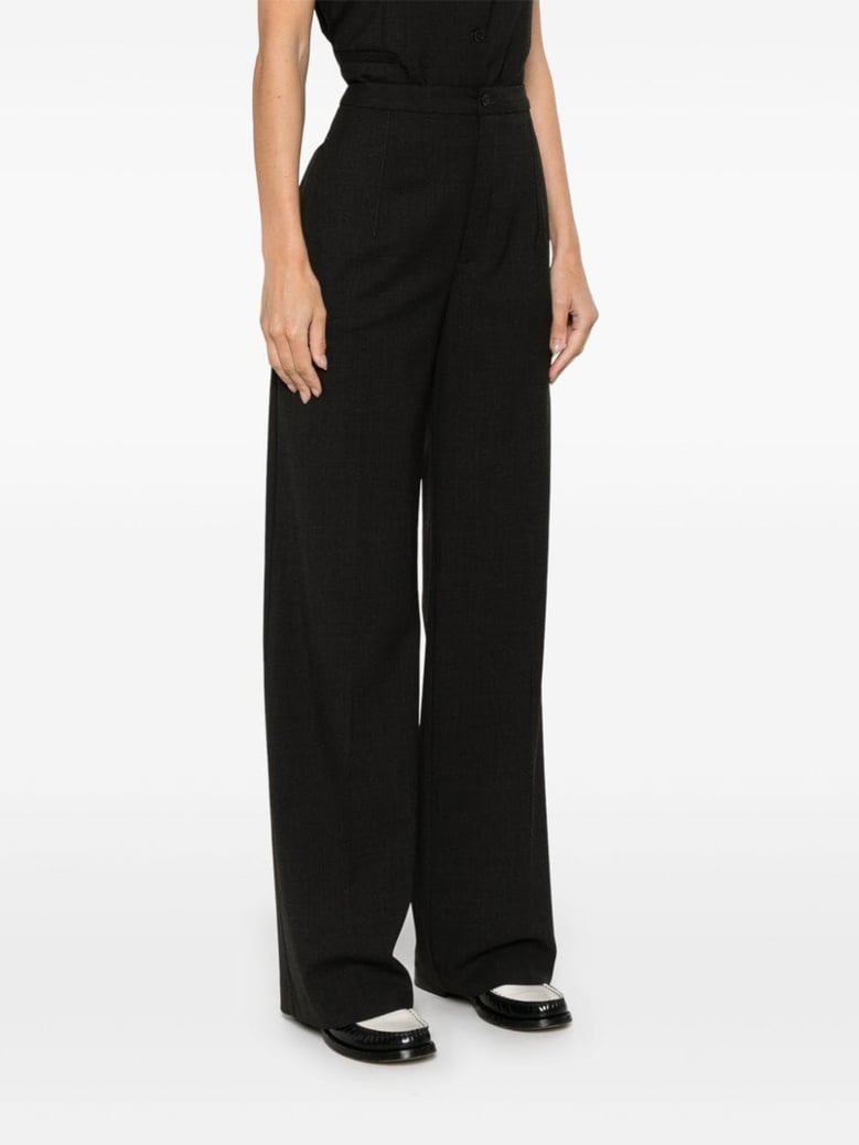 grey virgin wool elastane pants by Selfnex
