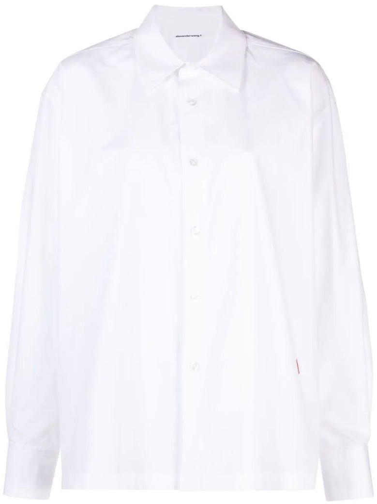 button up long sleeve shirt with logo apple patch by Selfnex