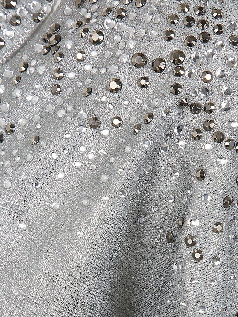 linen cotton v-neck pullover with lamination and strass by Selfnex