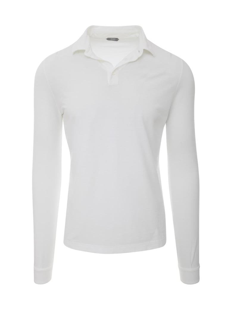 icecotton slim fit l/s polo w/buttons by Selfnex