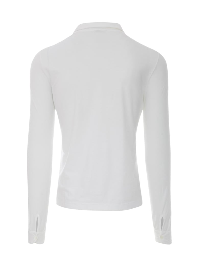 icecotton slim fit l/s polo w/buttons by Selfnex