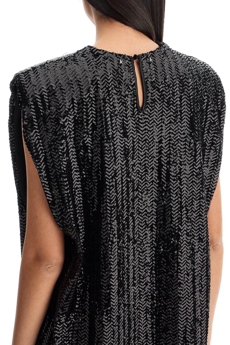 journey w`s sleeveless tee dress with shoulderpads full paillettes by Selfnex