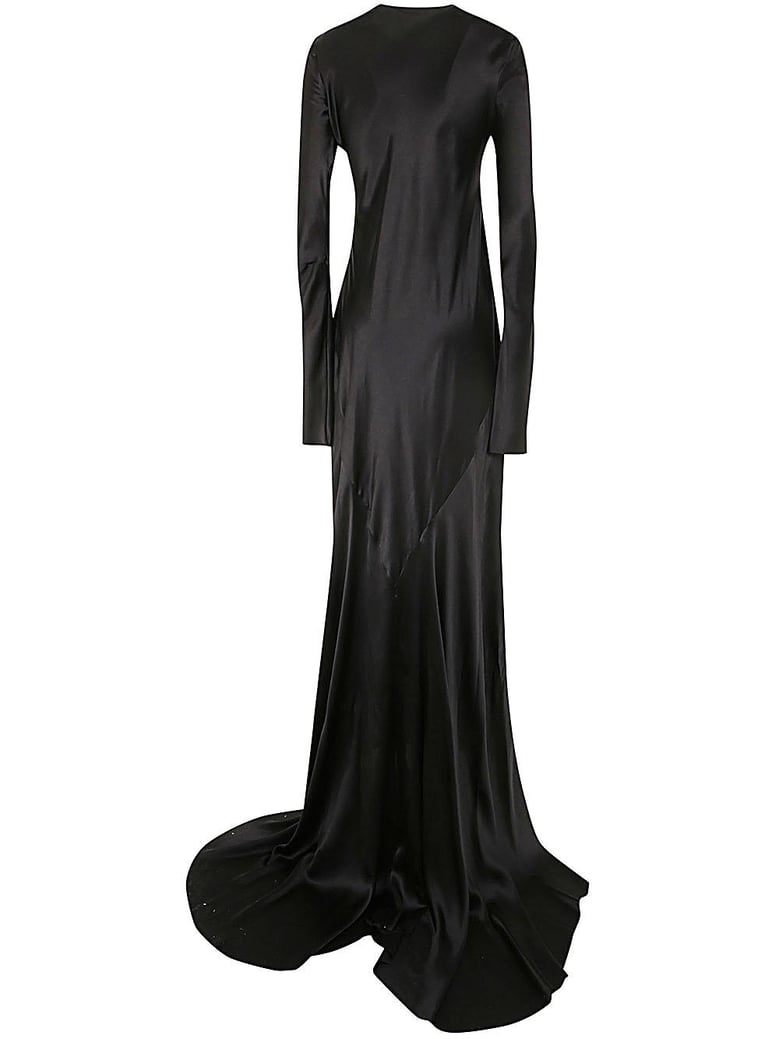 demy x-long high slit long sleeve dress by Selfnex