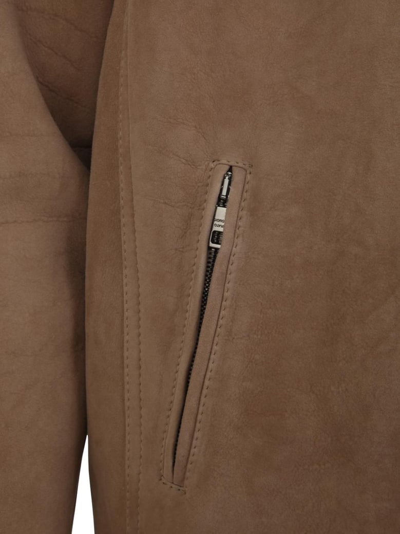 sheepskin bomber jacket by Selfnex