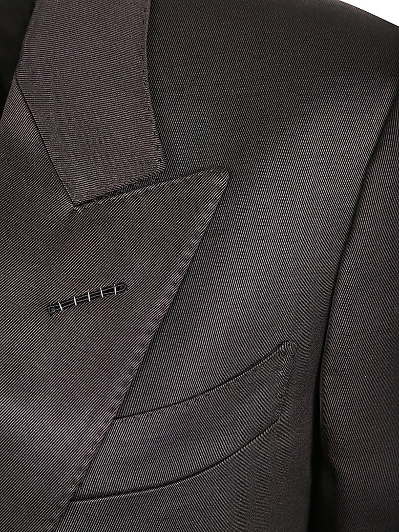 silk and wool twill double breasted jacket by Selfnex