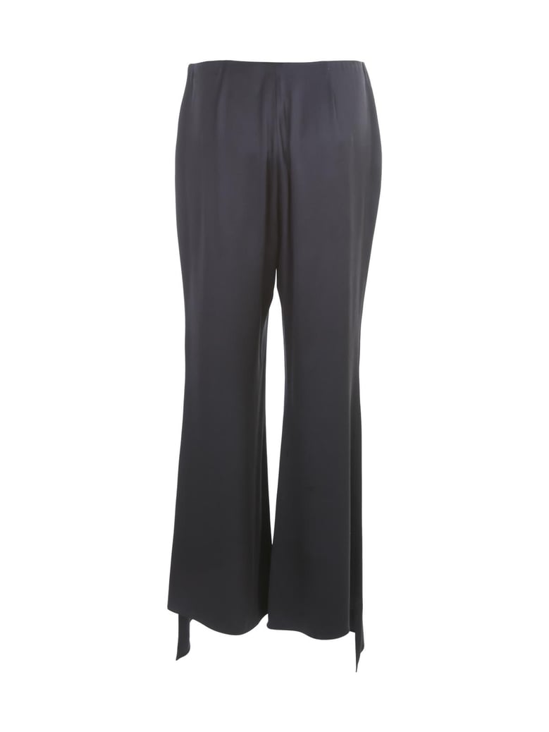 satin asymmetrical bottom pants by Selfnex