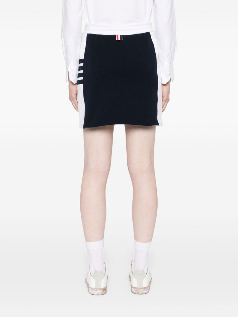 mini skirt w/ engineered 4 bar in blocked classic solid classic loopback jersey by Selfnex
