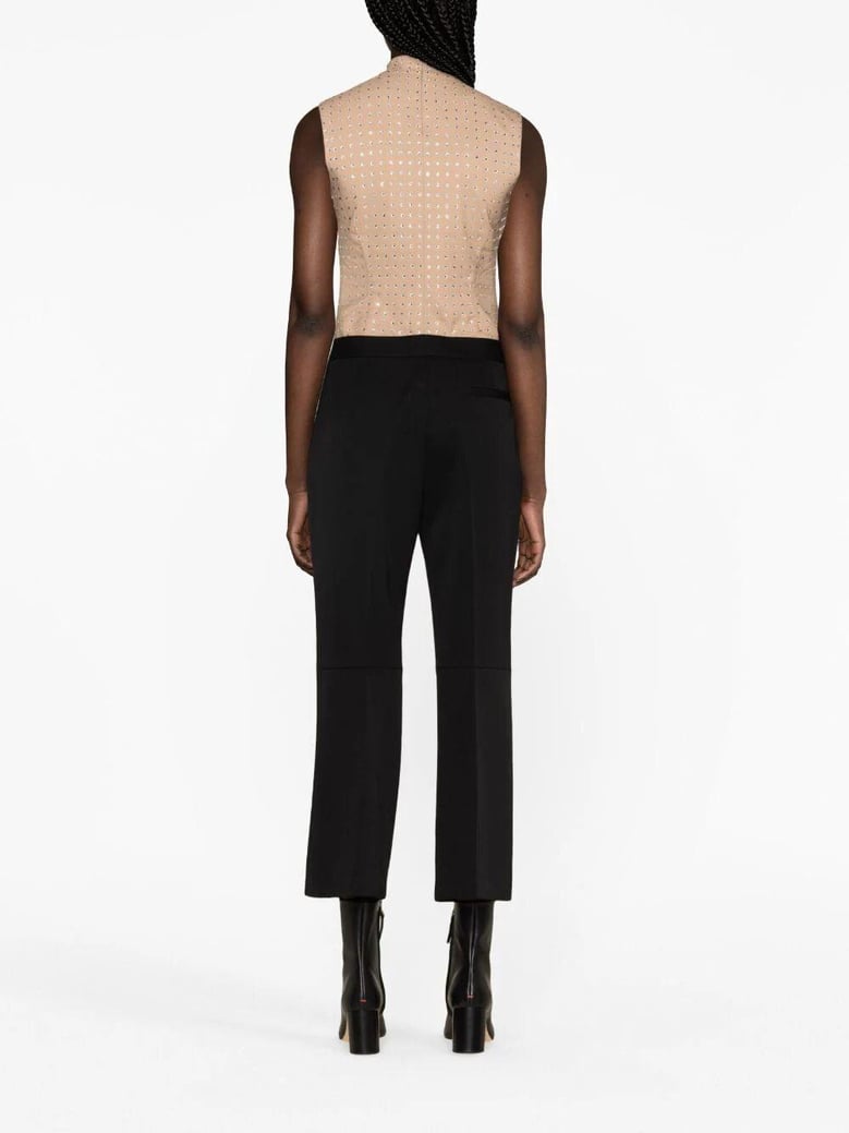 fitted cropped pant with flared hem by Selfnex