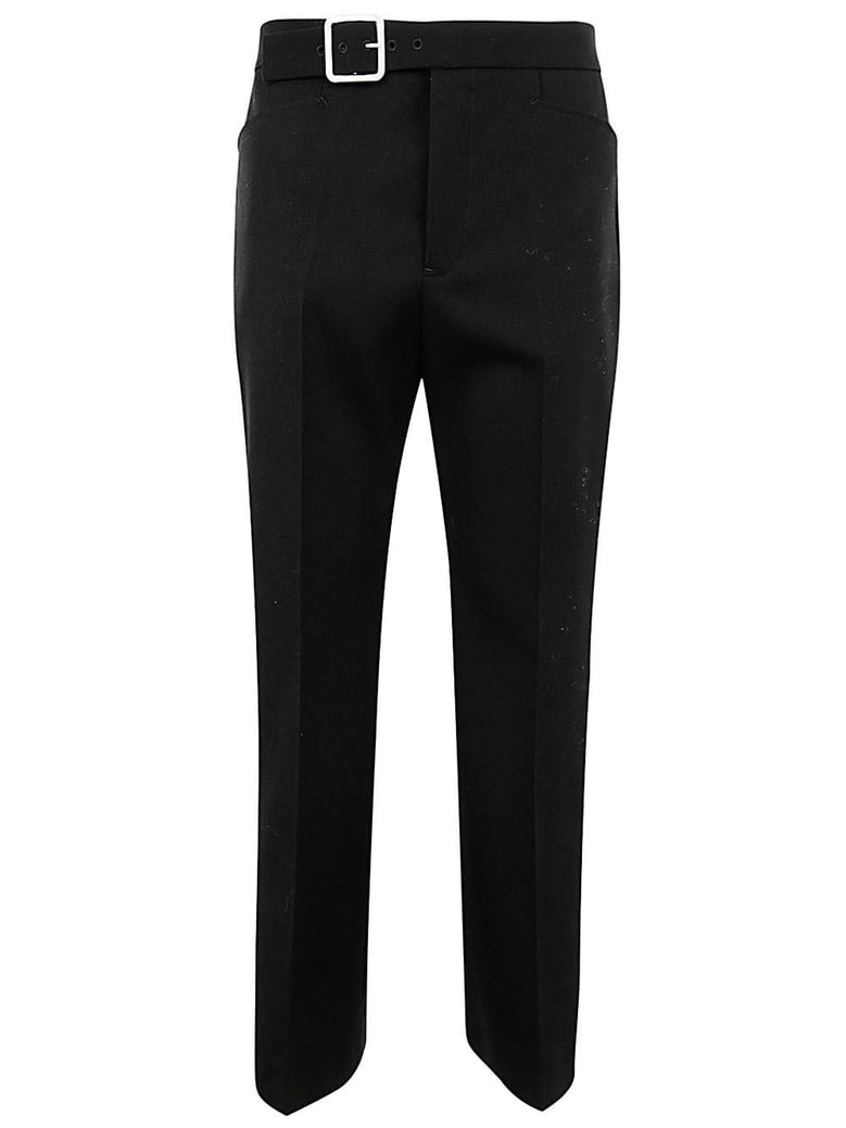 fitted cropped pant with flared hem by Selfnex