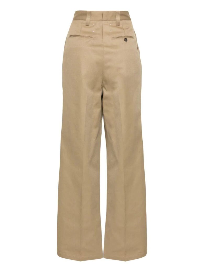 brown polyester cotton pants by Selfnex