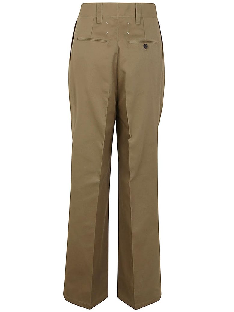 brown polyester cotton pants by Selfnex