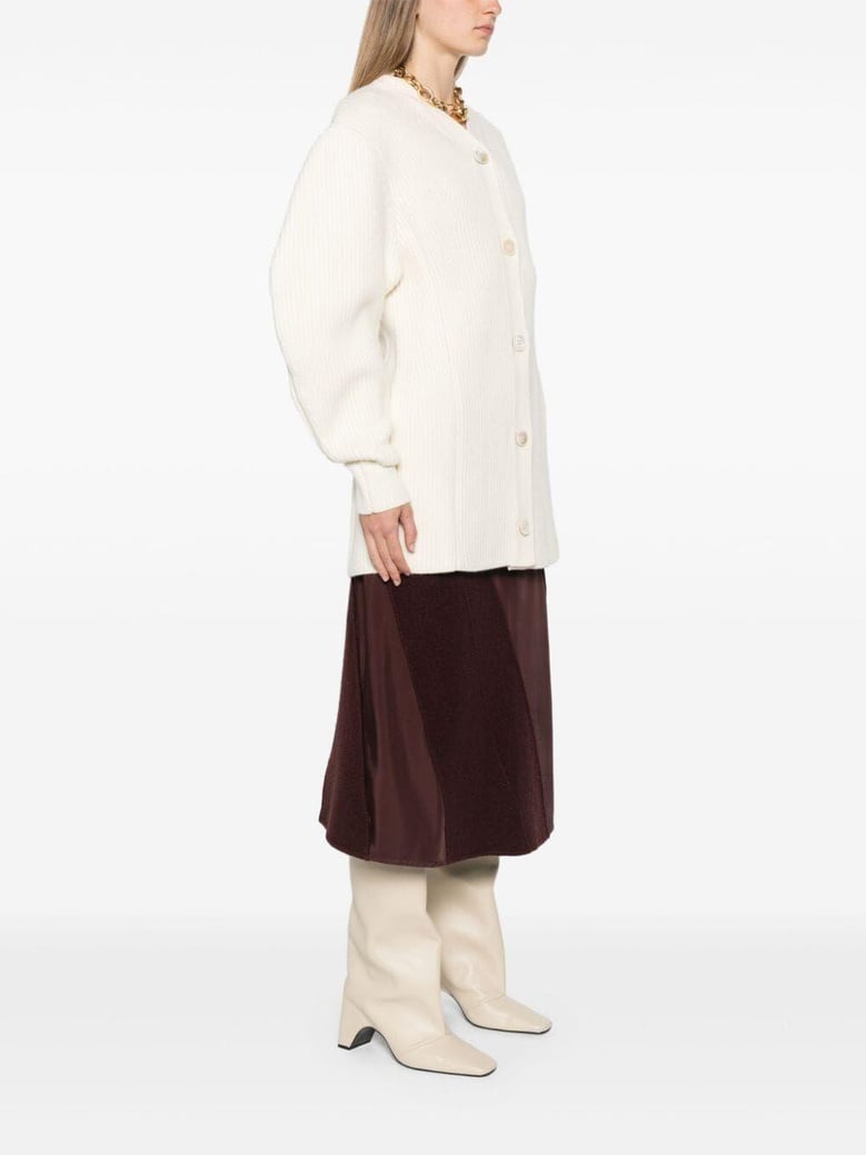 woman`s long sleeves v-neck long cardigan by Selfnex