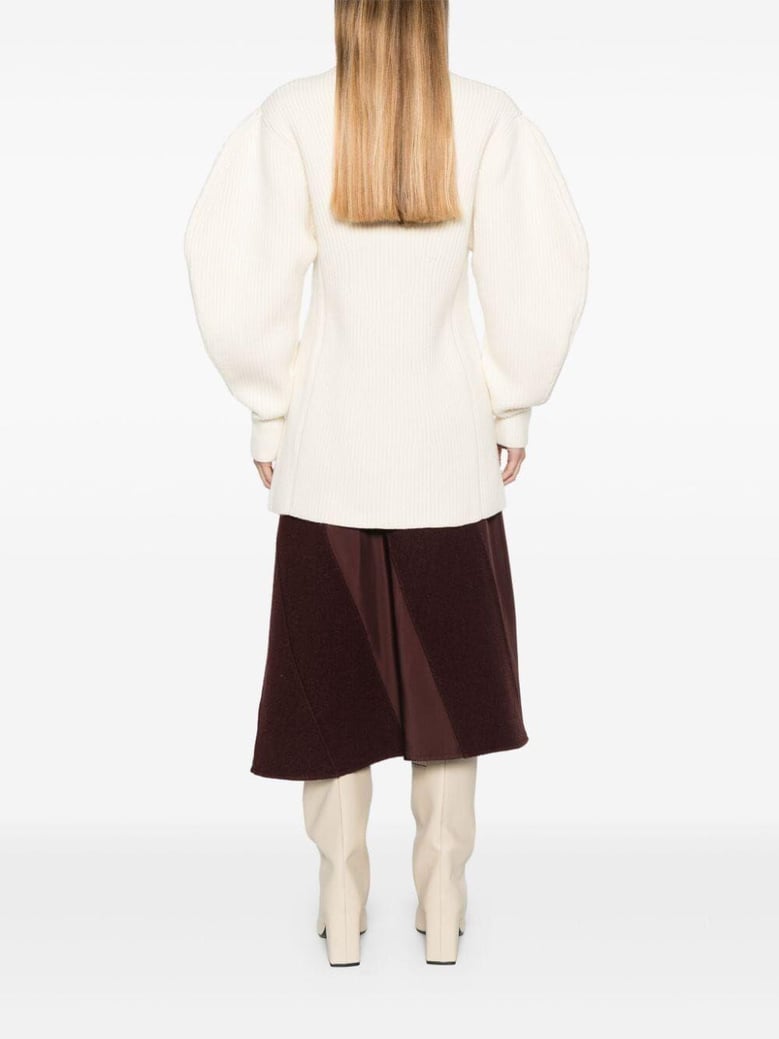 woman`s long sleeves v-neck long cardigan by Selfnex