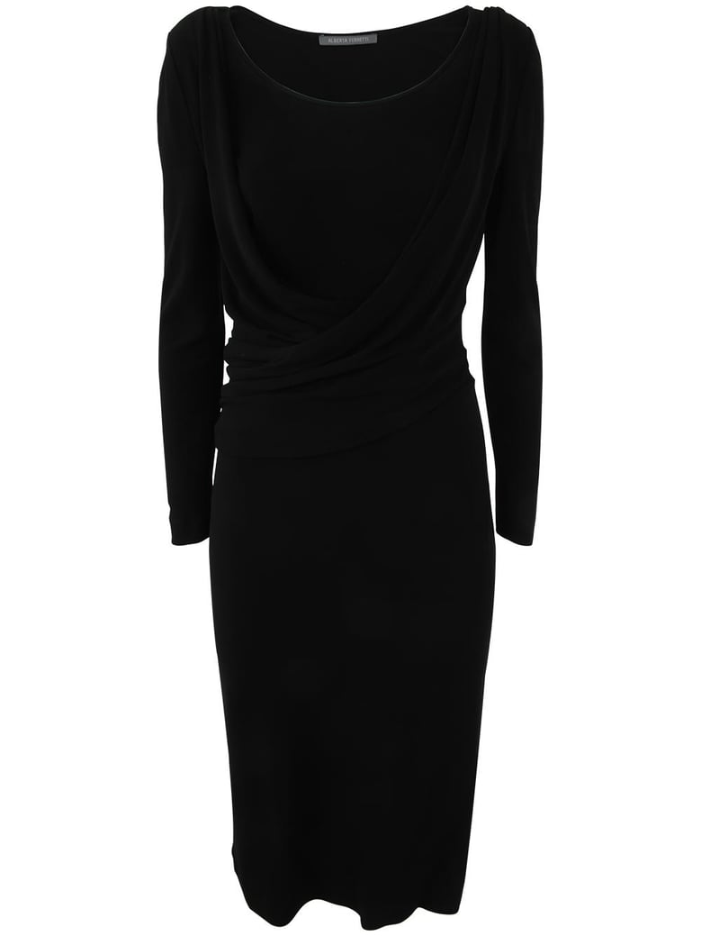 long sleeves v neck midi dress by Selfnex