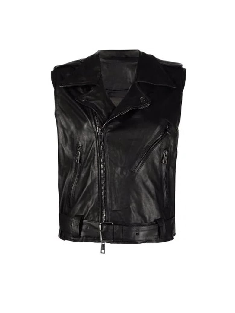 long leather gilet by Selfnex